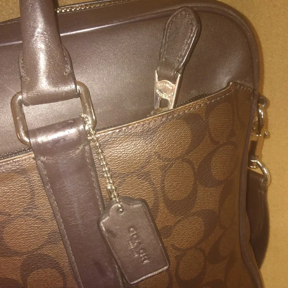 ❤️COACH Perry Slim Laptop Briefcase Bag + Shoulder Strap and Dustbag